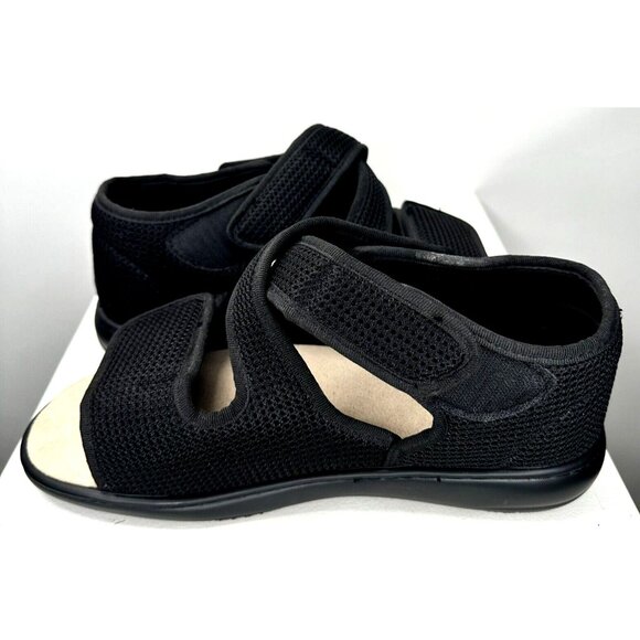 Biotime Womens Sandals Darrell Adjustable Hook & Loop Strap Comfy Black Sz 43/12 - Picture 4 of 12